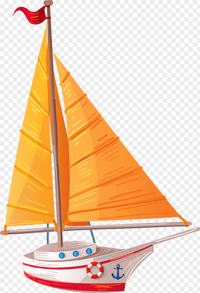Yellow Sailing Ship Boat Clip Art PNG