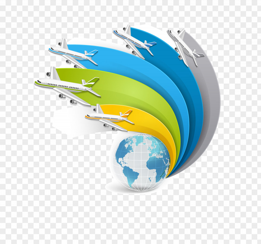 Air Travel Information Map Infographic PNG