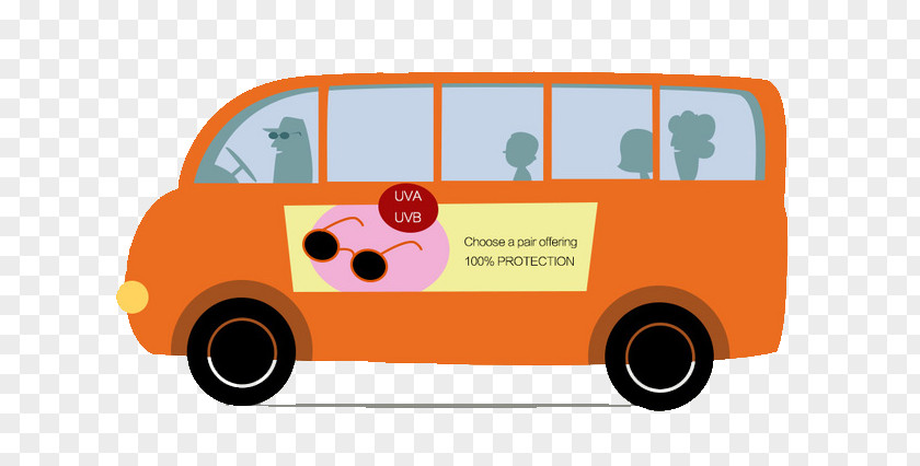 Flat Bus Cartoon PNG