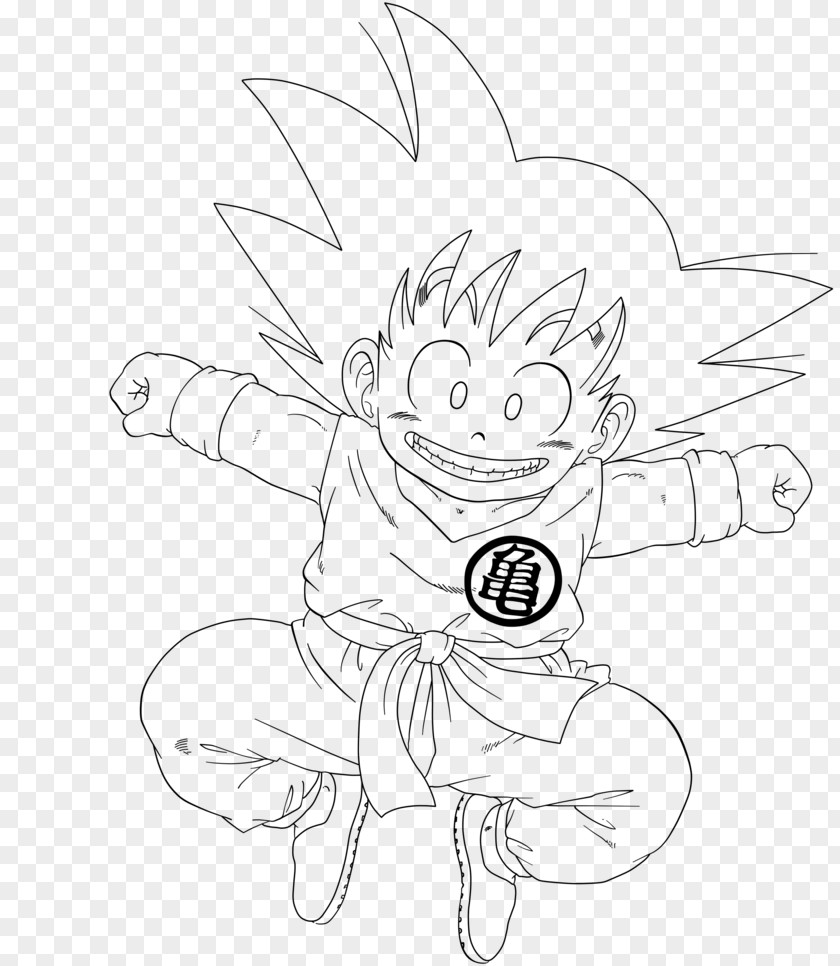 Kid Play Coloring Book Line Art Goku Drawing Child PNG