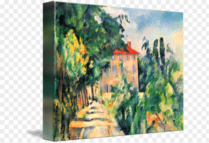 Painting Watercolor House With Red Roof A Painter At Work Apples And Napkin PNG