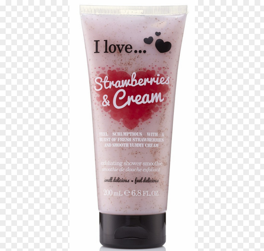 Strawberry Smoothie Exfoliation Cream Lotion Cosmetics PNG