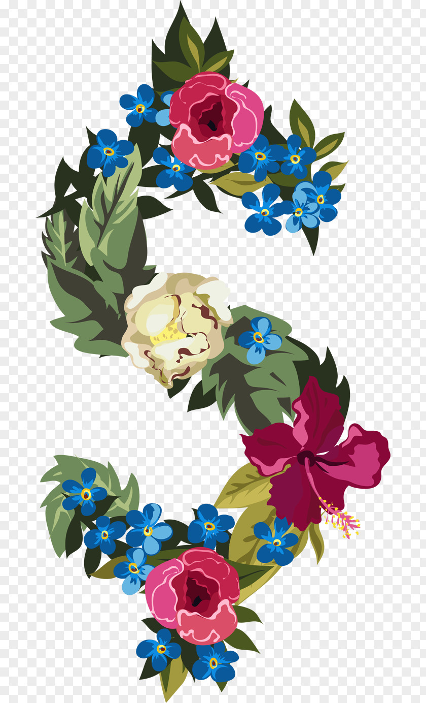 Creative Digital Word Garland Floral Design Creativity PNG