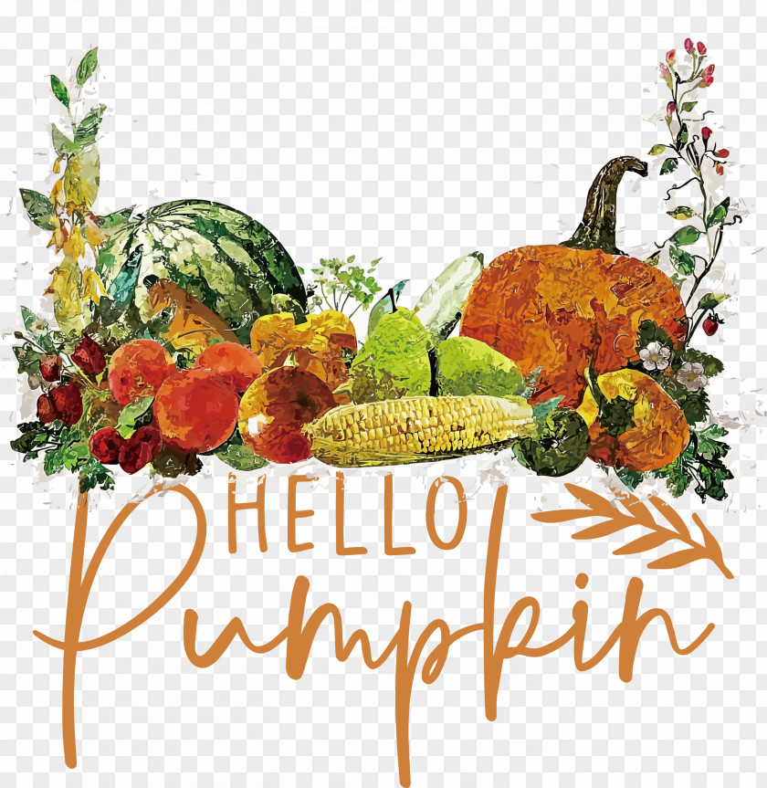 Hello Pumpkin Autumn Thanksgiving PNG