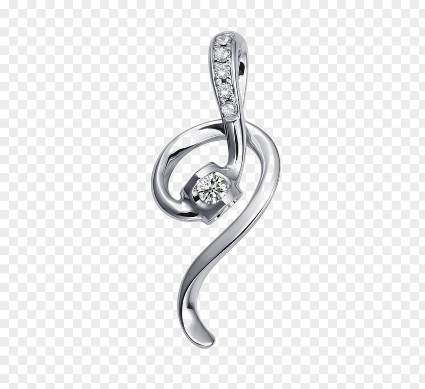 Platinum Diamond Pendant Necklace PNG