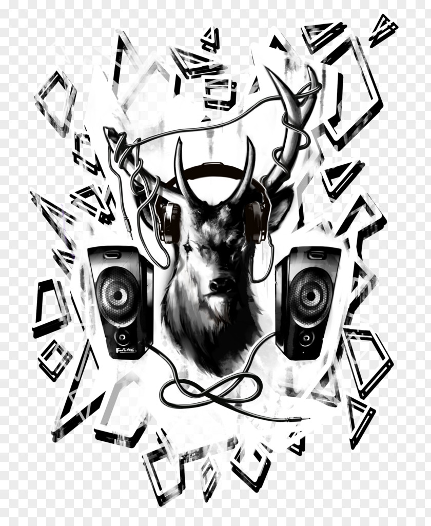DJ Headsets 2016 Visual Arts Disc Jockey Graphic Design Deer PNG