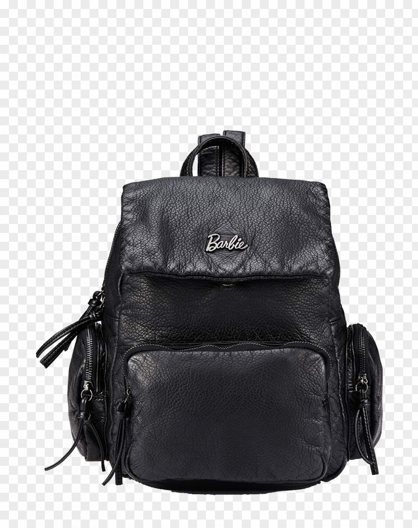 Barbie Black Shoulder Bag Handbag Backpack Leather PNG