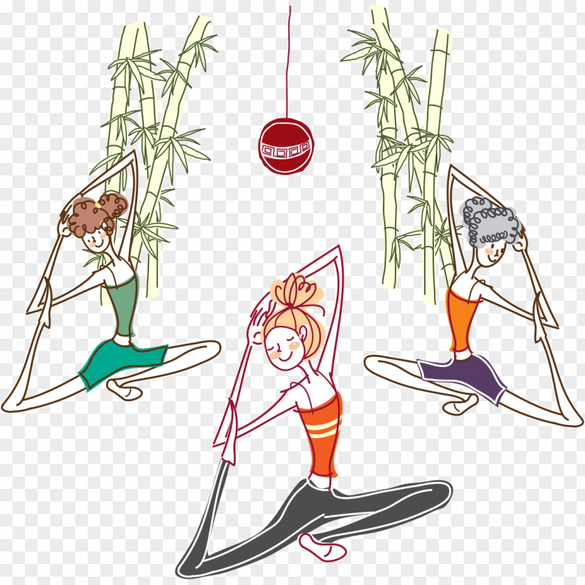 In Yoga Girls Illustration PNG