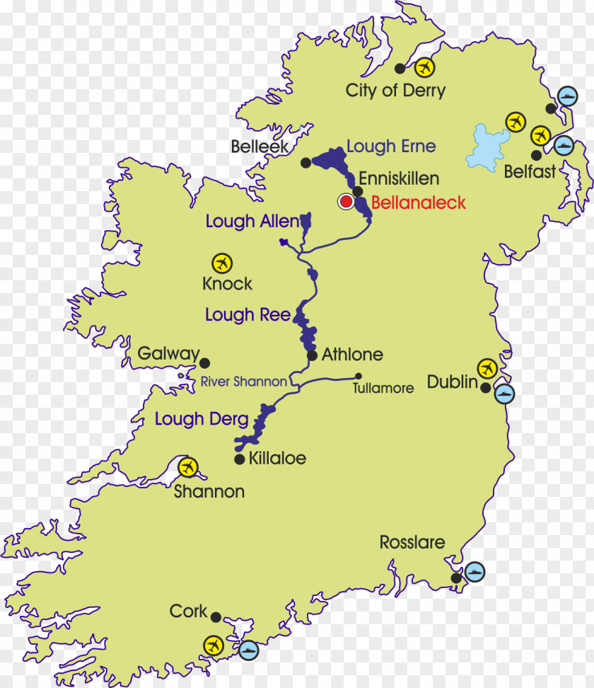 Map River Shannon Shannon, County Clare Banagher Airport PNG