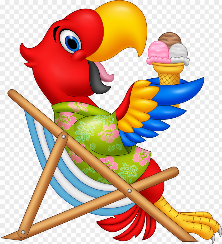 Red Cartoon Parrot Drawing Perroquet Macaw Illustration PNG