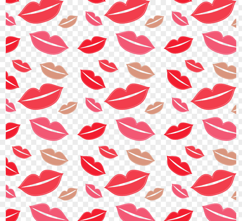 Red Lips Seamless Vector Background Material Lip Kiss PNG