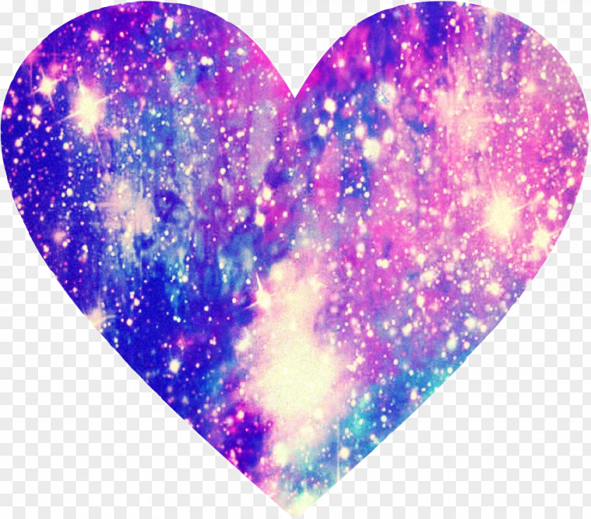 Violet Light Heart Galaxy Color PNG