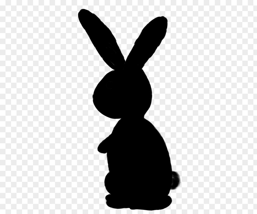 Blackandwhite Silhouette Easter Bunny Background PNG