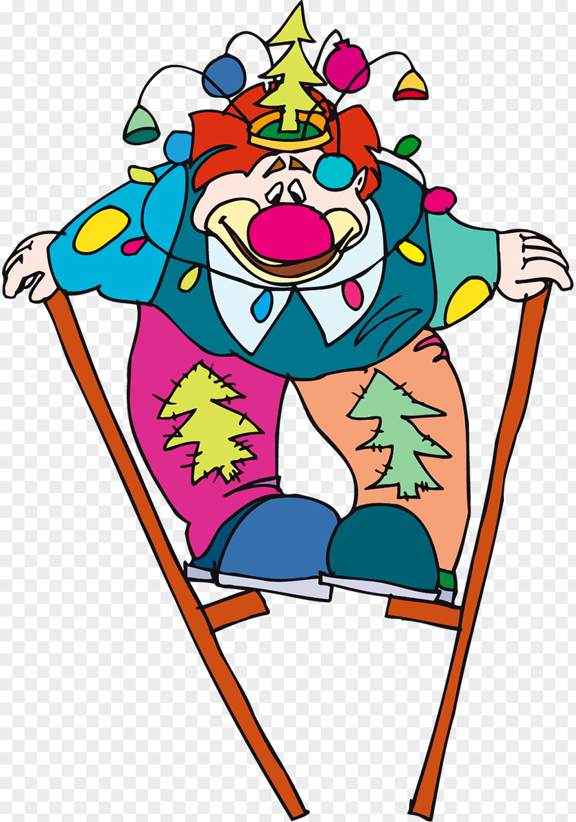 Clown Cartoon Stilts Clip Art PNG
