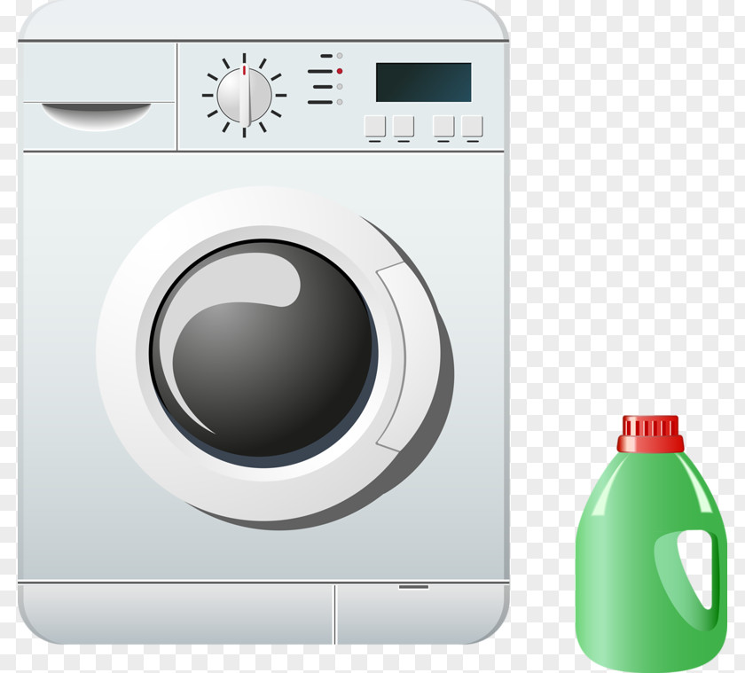 Hand-painted Cartoon Washing Machine Laundry Home Appliance PNG