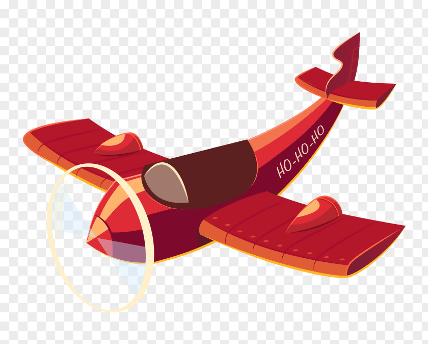 Red Airplane Santa Claus Christmas Day Flight Aircraft PNG