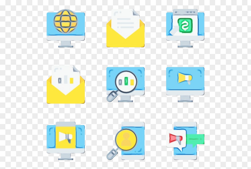 Yellow Wet Ink Line Clip Art Icon PNG
