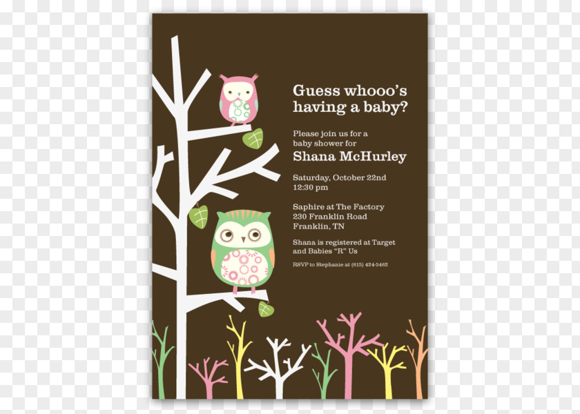 Baby Invitation Shower Owl Wedding Infant Party PNG