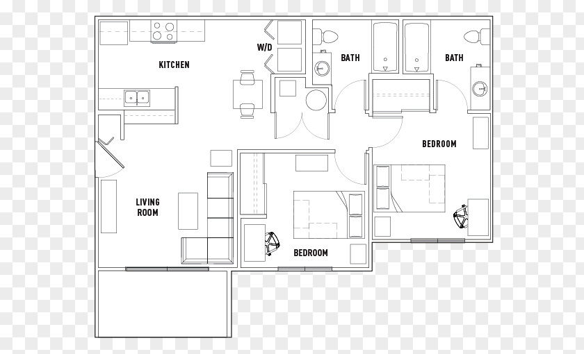 Bed Floor Plan Architecture House PNG