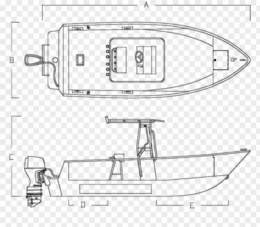 Boat Technical Drawing Line Art Cartoon PNG