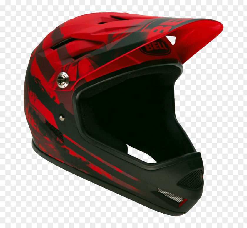 Red Racing Helmet Bicycle BMX Downhill Mountain Biking PNG