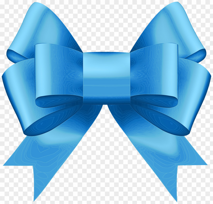 Azure Electric Blue Ribbon Bow PNG