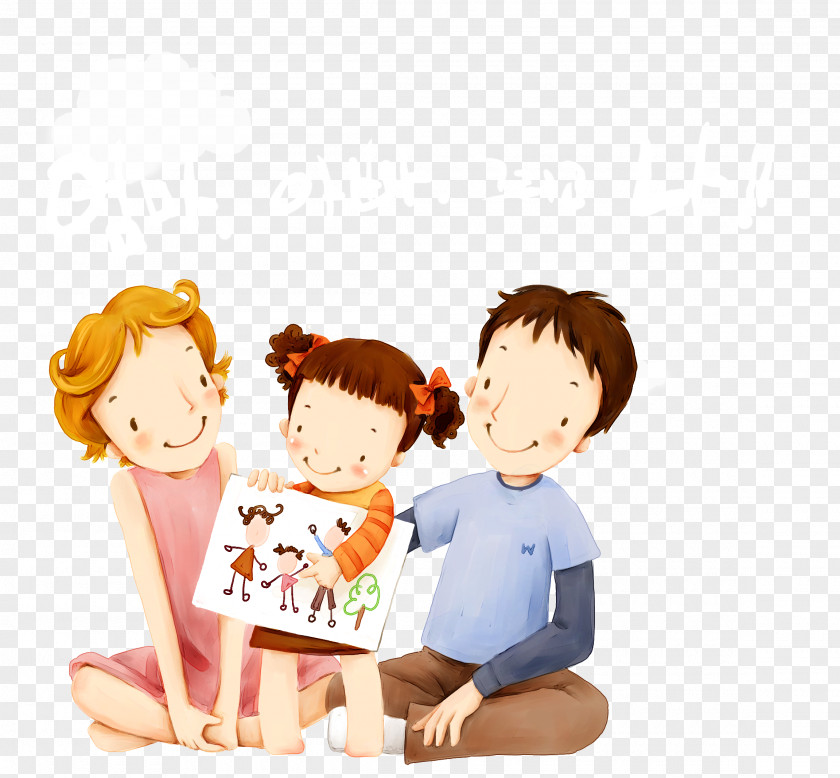 Cartoon Family Parent Child Mother Father PNG