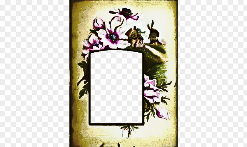 Morning Glory Wildflower Background Design Frame PNG