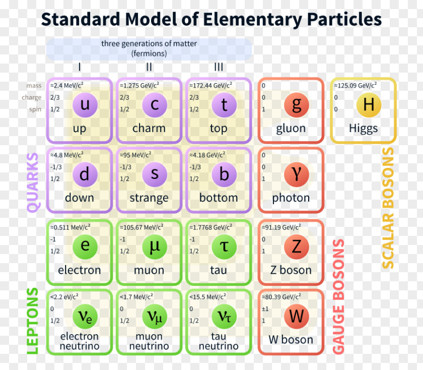 Standard Model Of Particle Physics The Elementary Particles Fundamental Interaction PNG