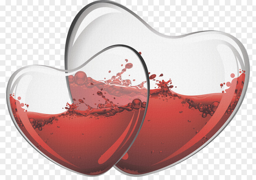 Wine Red Glass Hearts Clip Art PNG
