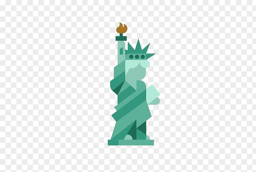 Cartoon Statue Of Liberty Flat Design Landmark PNG