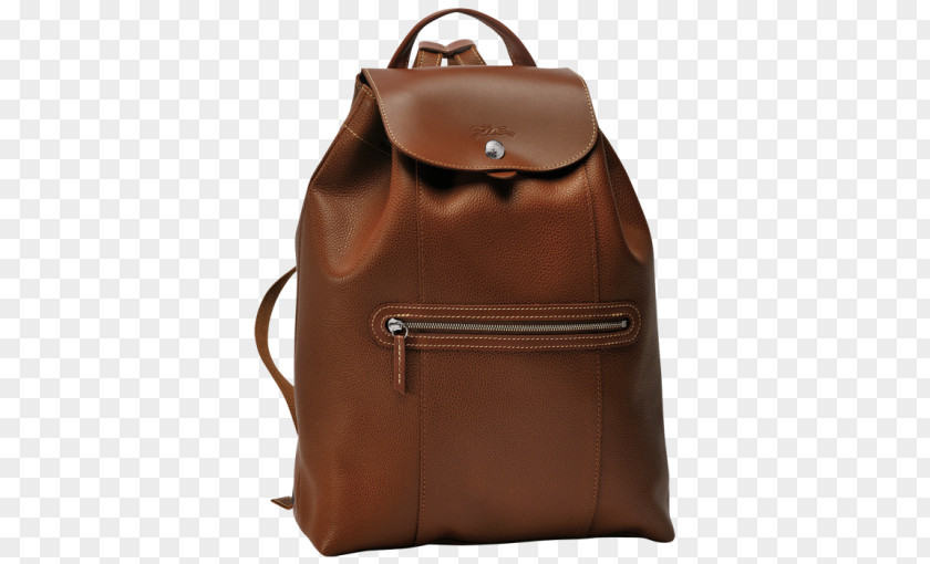 Longchamp Tan Leather Bag Backpack Handbag PNG