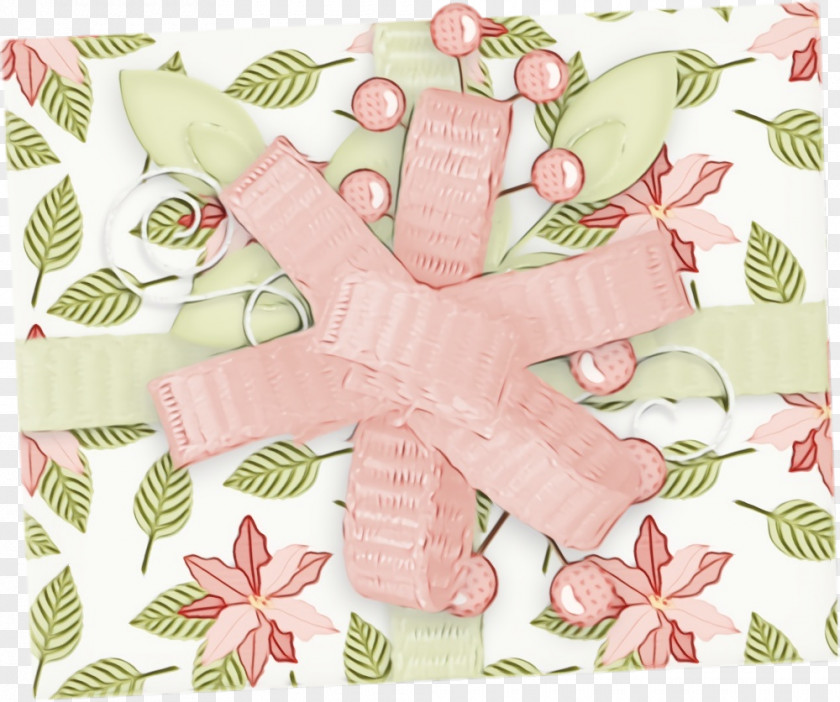 Plant Wrapping Paper Pink Green Leaf PNG