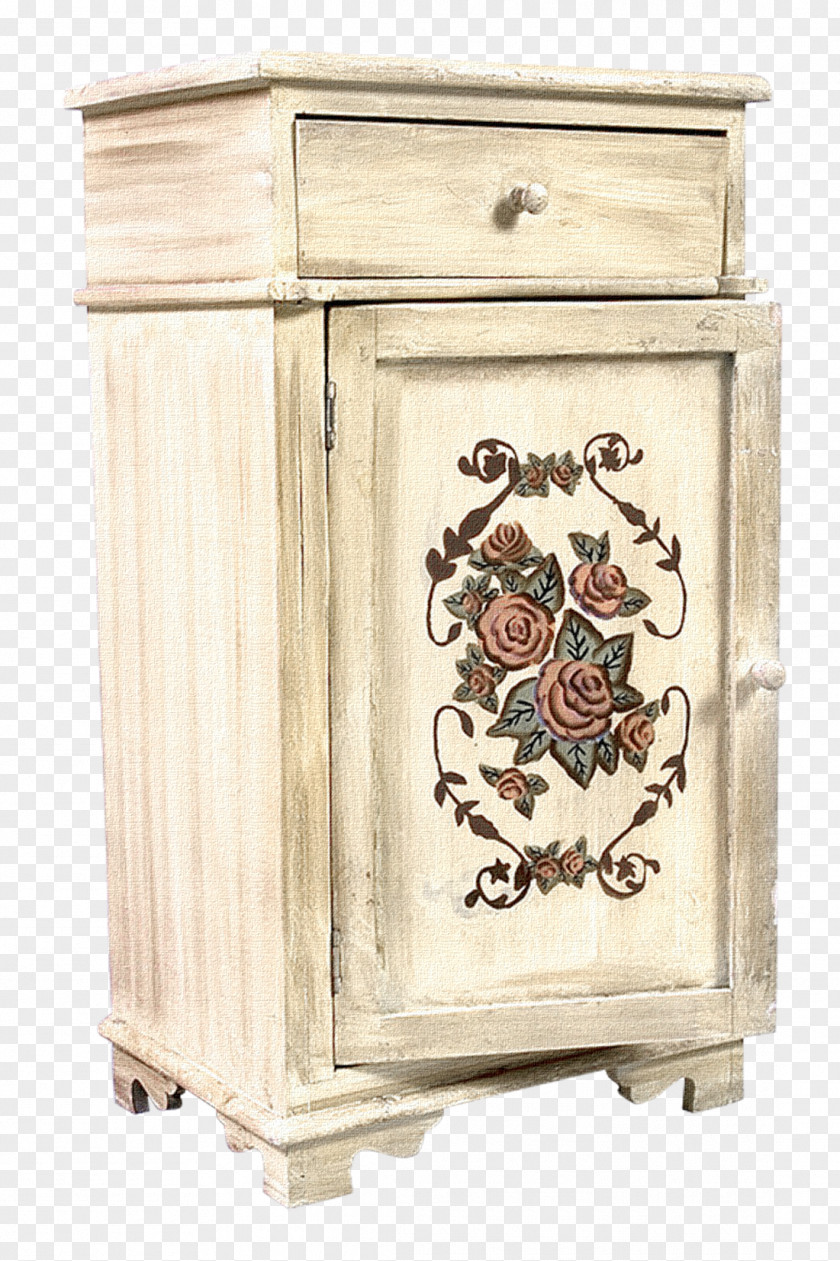 Retro Desk Small Cupboard Table Nightstand Drawer Furniture PNG