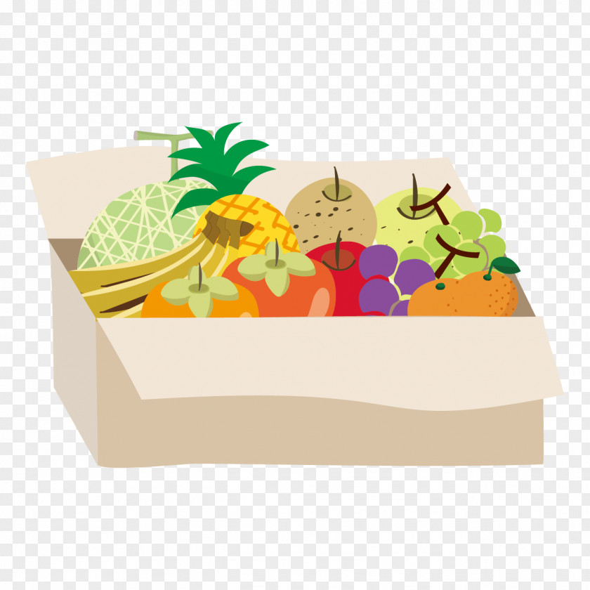 Fruit Box Produce Corrugated Fiberboard Food PNG