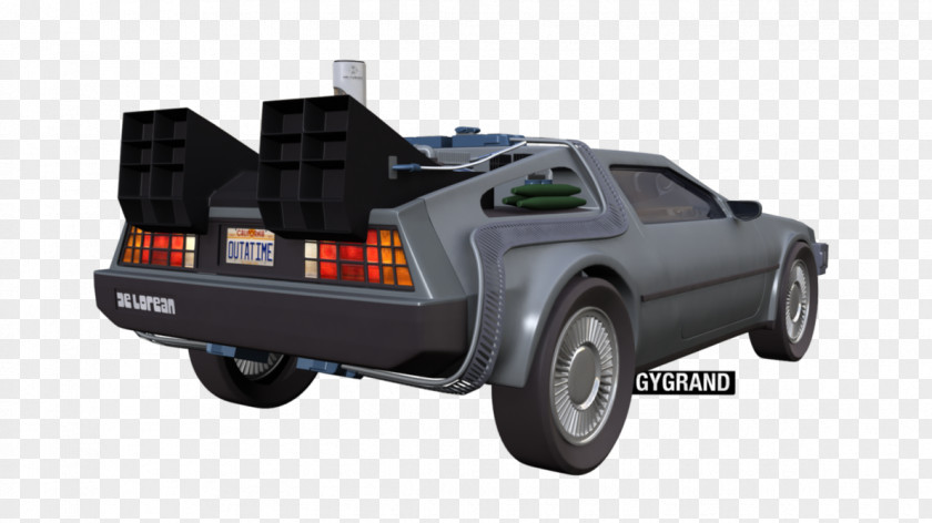 Futuristic Poster DeLorean DMC-12 Car Marty McFly Back To The Future Time Machine PNG