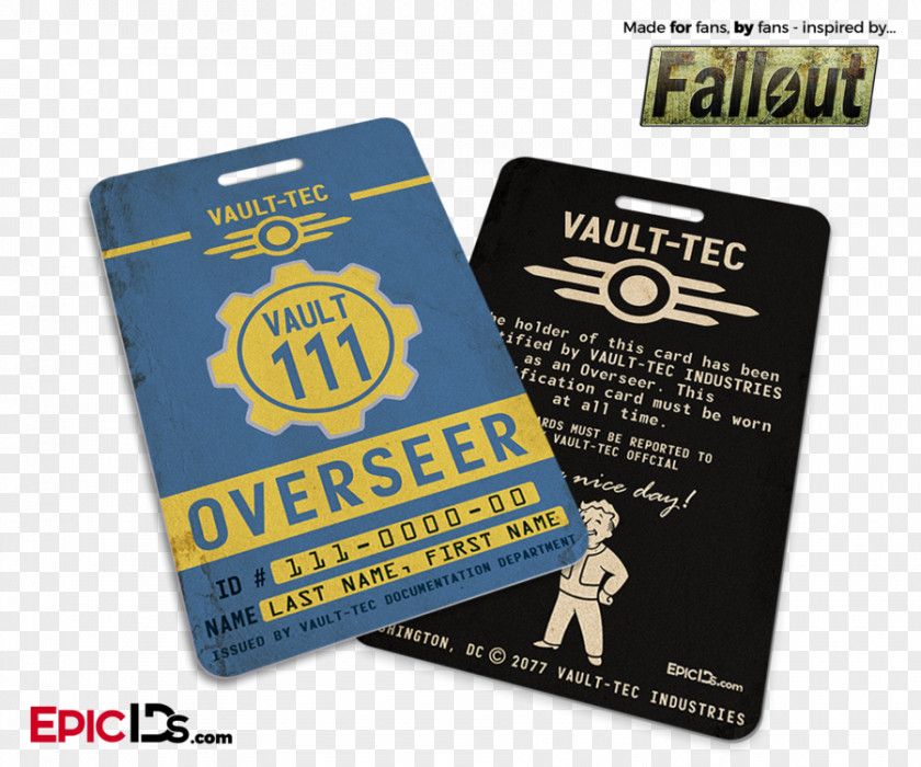 Name Tag Mockup Fallout Shelter Wasteland The Vault Dweller PNG