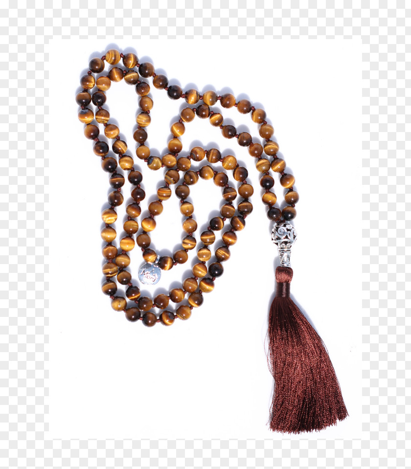 Necklace Buddhist Prayer Beads Tiger's Eye PNG