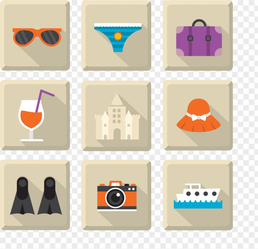 9 Square Icon Vector Beach Resort Download PNG