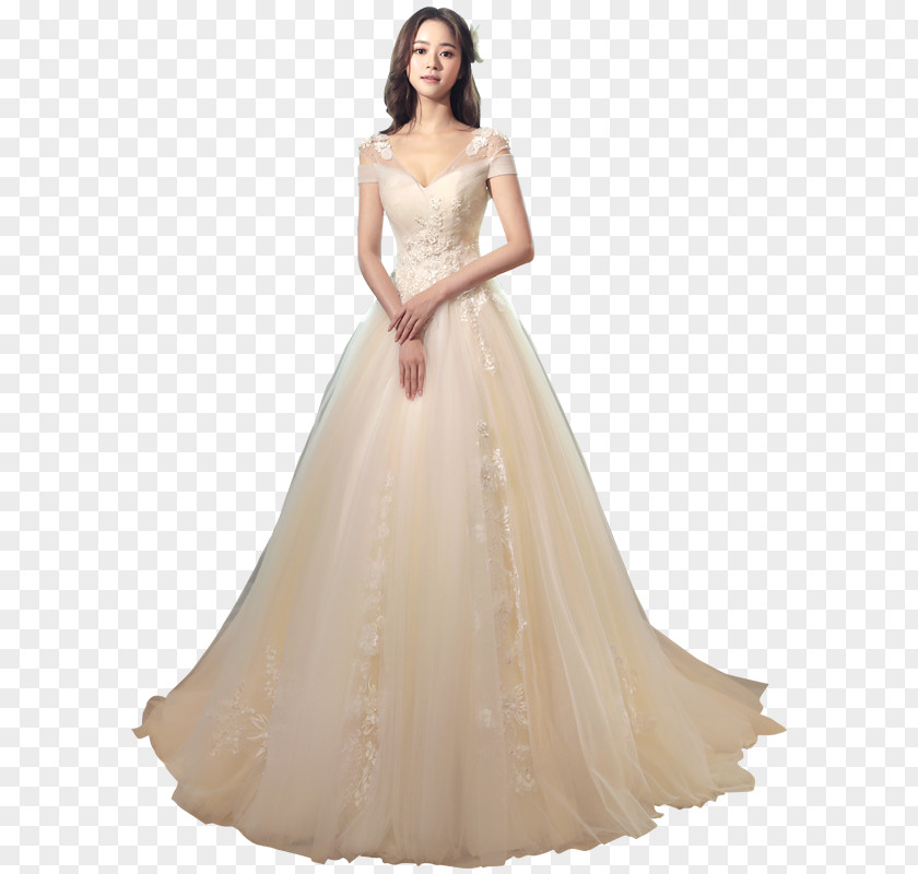 European And American Style Wedding Dress White Bride PNG