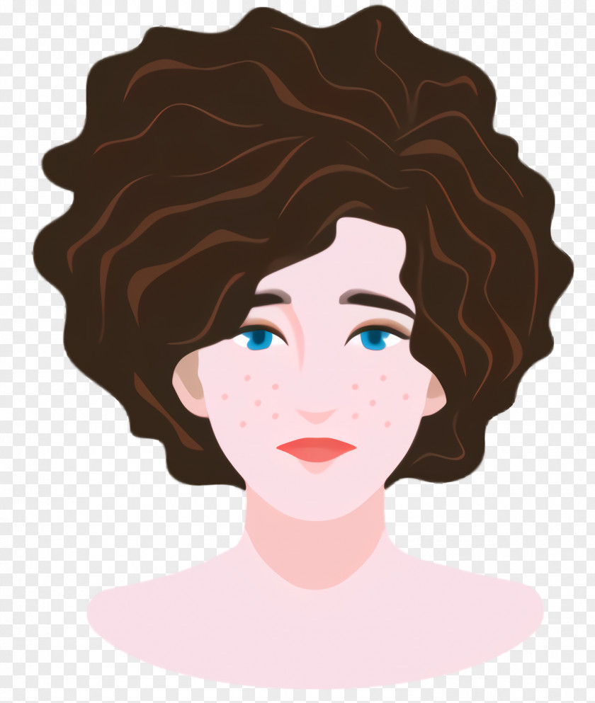 Black Hair Brown Cartoon PNG