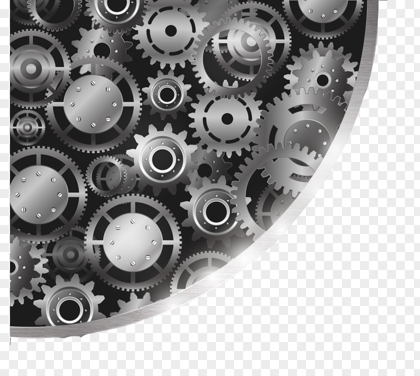 Silver Gear Set Mechanism Euclidean Vector PNG