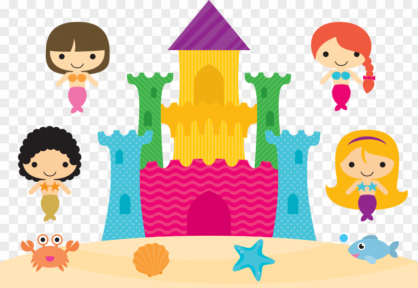 Vector Mermaid Ariel Fairy Tale Party PNG