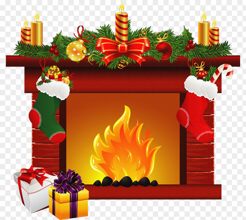 Clip Art Fireplace Santa Claus Christmas Day Openclipart PNG