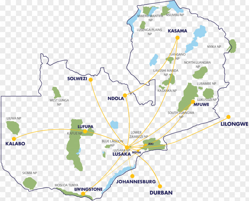 Flight Path Kenneth Kaunda International Airport Ndola Livingstone Solwezi Kitwe PNG