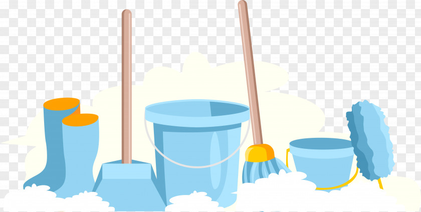 Vector Blue Bucket Spring Cleaning Cleanliness PNG