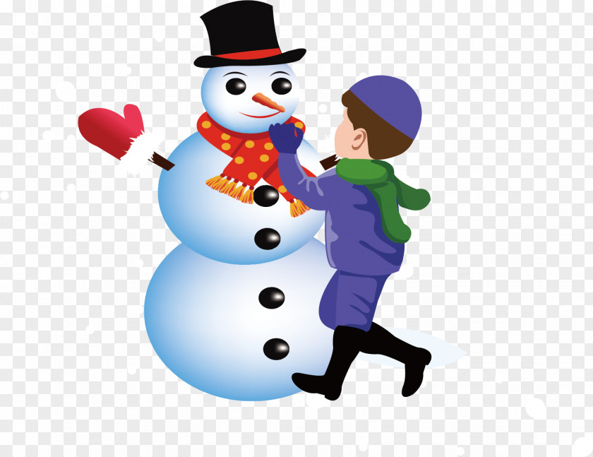Children's Creative Snowman Winter Different Seasons Drawing PNG
