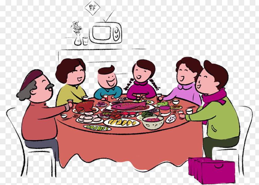 Reunion Dinner Table Dahan Chinese New Year PNG