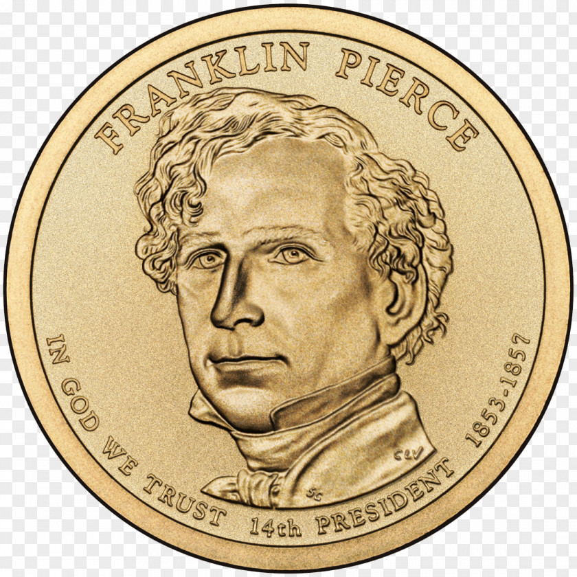 United States Franklin Pierce Presidential $1 Coin Program Dollar PNG