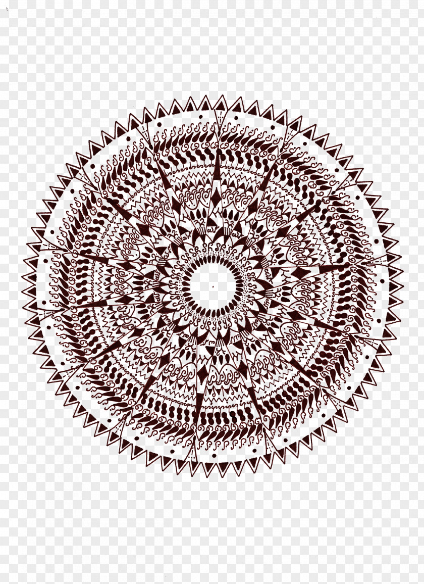 Circle Doily Crochet Textile Pattern PNG